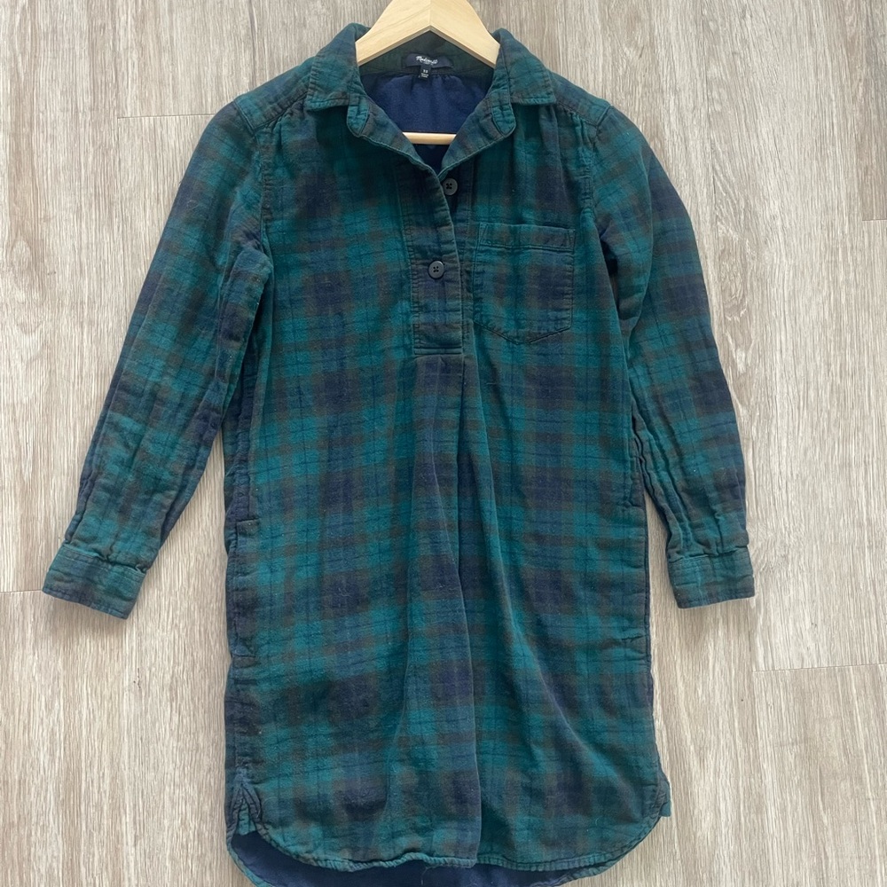 Madewell Latitude Flannel Shirt Dress | Cotton | Cabincore | X-Small